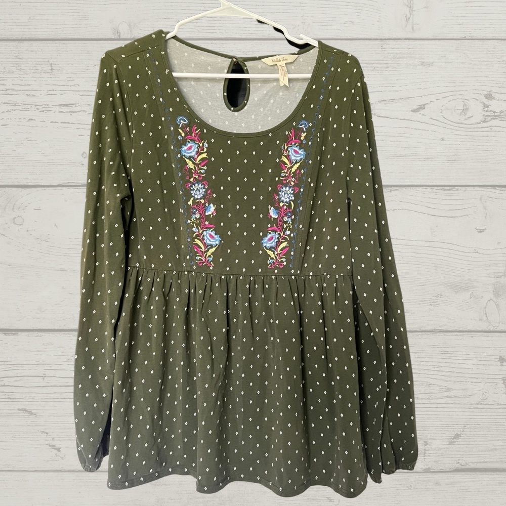 Women's L Matilda Jane Through Generations Long Sleeve Embroidered Top Size L